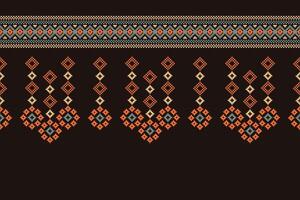 tradicional étnico motivos ikat geométrico tecido padronizar Cruz ponto.ikat bordado étnico oriental pixel Castanho fundo. resumo,vetor,ilustração. textura, lenço, decoração, papel de parede. vetor