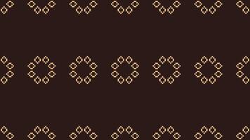 tradicional étnico motivos ikat geométrico tecido padronizar Cruz ponto.ikat bordado étnico oriental pixel Castanho fundo. resumo,vetor,ilustração. textura, lenço, decoração, papel de parede. vetor