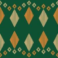 tradicional étnico ikat motivo tecido padronizar fundo geométrico .africano ikat bordado étnico oriental padronizar verde fundo papel de parede. abstrato, vetor, ilustração.textura, quadro, decoração. vetor