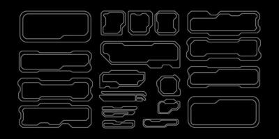 futurista interface ui elementos. holográfico hud do utilizador interface elementos, Alto tecnologia bares e quadros. hud interface ícones vetor ilustração definir. retangular forma fronteiras