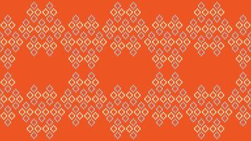 tradicional étnico motivos ikat geométrico tecido padronizar Cruz ponto.ikat bordado étnico oriental pixel laranja background.abstract, vetor, ilustração. textura, lenço, decoração, papel de parede. vetor