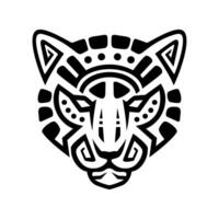 Maya estilo tigre cabeça logotipo Projeto vetor