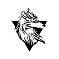 vetor de design de logotipo de lobo