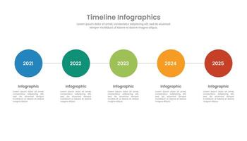 Linha do tempo 5 anos mínimo infográfico conceito para apresentação vetor