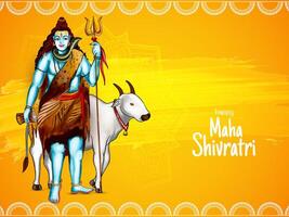 feliz maha Shivratri religioso indiano festival elegante fundo Projeto vetor