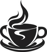 cafeína charme vetor Preto logotipo ícone do café copo aromático elegância Preto ícone Projeto do café copo