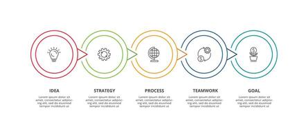 criativo conceito para infográfico com 5 passos, opções, partes ou processos. o negócio dados visualização. vetor