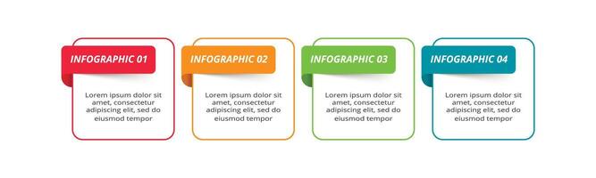 criativo conceito para infográfico com 4 passos, opções, partes ou processos. o negócio dados visualização. vetor