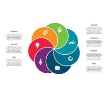criativo conceito para infográfico com 7 passos, opções, partes ou processos. o negócio dados visualização. vetor