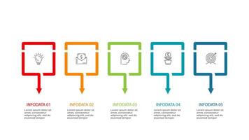 criativo conceito para infográfico com 5 passos, opções, partes ou processos. o negócio dados visualização. vetor