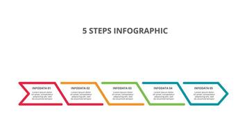 abstrato Setas; flechas do gráfico, diagrama com 5 passos, opções, partes ou processos. vetor o negócio modelo para apresentação