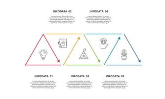 conceito criativo para infográfico com 5 etapas, opções, peças ou processos. visualização de dados de negócios vetor