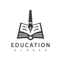 Educação logotipo modelo . subindo Sol com livro logotipo vetor. vetor