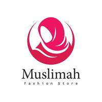 muçulmano fêmea dentro hijab logotipo moda mulher isolado em branco fundo. vetor