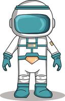 astronauta desenho animado personagem em pé em uma branco fundo vetor