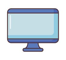 computador monitor azul vetor