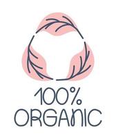 rótulo 100 por cento orgânico vetor