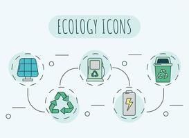 design de ícones de ecologia vetor