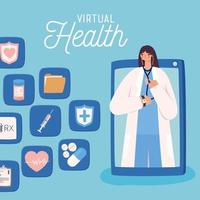cartão de saúde virtual vetor