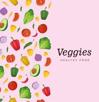 cartão de comida de vegetais vetor