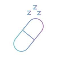 design de vetor de ícone de estilo gradiente de comprimido para dormir