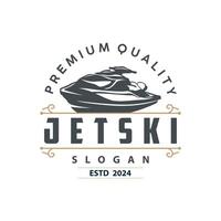 jato esqui logotipo marinho esporte Jetski marca logotipo crachá modelo extremo água corrida vetor o negócio Projeto