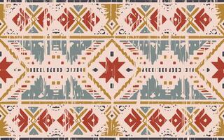 ornamento geométrico ikat com diamantes. ikkat. padrão sem emenda. estilo asteca. textura de vetor étnico tribal. bordado folclórico, indiano, escandinavo, cigano, mexicano, tapete africano, papel de parede.