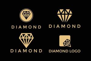 conjunto do diamante luxo logotipo Projeto vetor modelo