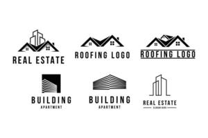 conjunto do real Estado cobertura construção cidade e apartamento logotipo Projeto conceito idéia vetor