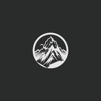 ai gerado logotipo modelo montanha pico aventura Rocha montanha pico logotipo vetor arte ilustração