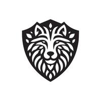 grande gato escudo vetor logotipo