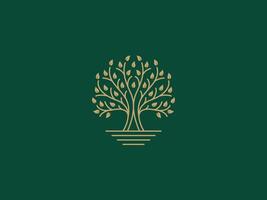 logotipo modelo para o negócio e companhia com carvalho árvore vetor