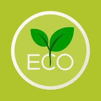 eco logotipo com verde folhas e a palavra eco vetor