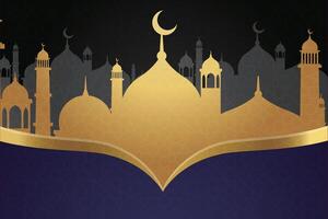 Ramadã, eid al-fitr, islâmico Novo ano fundo cumprimento cartão vetor