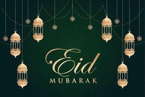 elegante luxo ramadã, eid Mubarak decorativo feriado cartão vetor