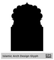 islâmico arco Projeto glifo Preto preenchidas silhuetas Projeto pictograma símbolo visual ilustração vetor