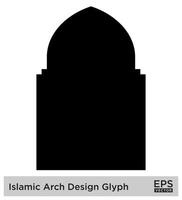 islâmico arco Projeto glifo Preto preenchidas silhuetas Projeto pictograma símbolo visual ilustração vetor