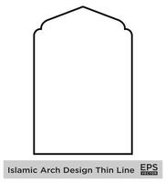 islâmico arco Projeto fino linha Preto acidente vascular encefálico silhuetas Projeto pictograma símbolo visual ilustração vetor