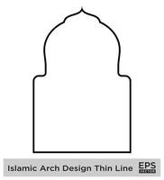 islâmico arco Projeto fino linha Preto acidente vascular encefálico silhuetas Projeto pictograma símbolo visual ilustração vetor