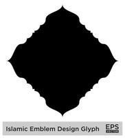 islâmico emblema Projeto glifo Preto preenchidas silhuetas Projeto pictograma símbolo visual ilustração vetor