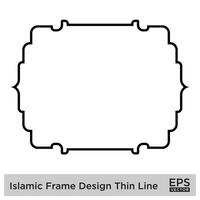 islâmico quadro, Armação Projeto fino linha Preto acidente vascular encefálico silhuetas Projeto pictograma símbolo visual ilustração vetor