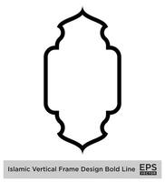 islâmico vertical quadro, Armação Projeto negrito linha esboço linear Preto acidente vascular encefálico silhuetas Projeto pictograma símbolo visual ilustração vetor