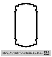 islâmico vertical quadro, Armação Projeto negrito linha esboço linear Preto acidente vascular encefálico silhuetas Projeto pictograma símbolo visual ilustração vetor