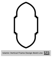 islâmico vertical quadro, Armação Projeto negrito linha esboço linear Preto acidente vascular encefálico silhuetas Projeto pictograma símbolo visual ilustração vetor