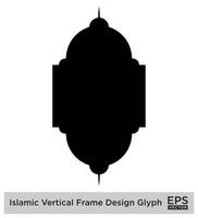 islâmico vertical quadro, Armação Projeto glifo Preto preenchidas silhuetas Projeto pictograma símbolo visual ilustração vetor