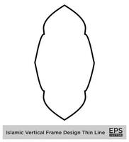 islâmico vertical quadro, Armação Projeto fino linha Preto acidente vascular encefálico silhuetas Projeto pictograma símbolo visual ilustração vetor