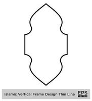 islâmico vertical quadro, Armação Projeto fino linha Preto acidente vascular encefálico silhuetas Projeto pictograma símbolo visual ilustração vetor