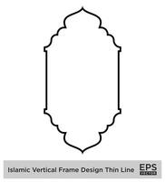 islâmico vertical quadro, Armação Projeto fino linha Preto acidente vascular encefálico silhuetas Projeto pictograma símbolo visual ilustração vetor