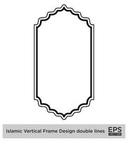 islâmico vertical quadro, Armação Projeto Duplo linhas Preto acidente vascular encefálico silhuetas Projeto pictograma símbolo visual ilustração vetor