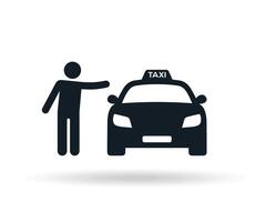 passageiro acenando Táxi ícone. pessoa pegando Táxi vetor ícone.